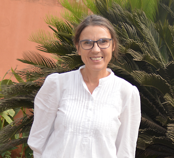 Christiane Heinsdorff im Garten des Fokolare Begegnungszentrums