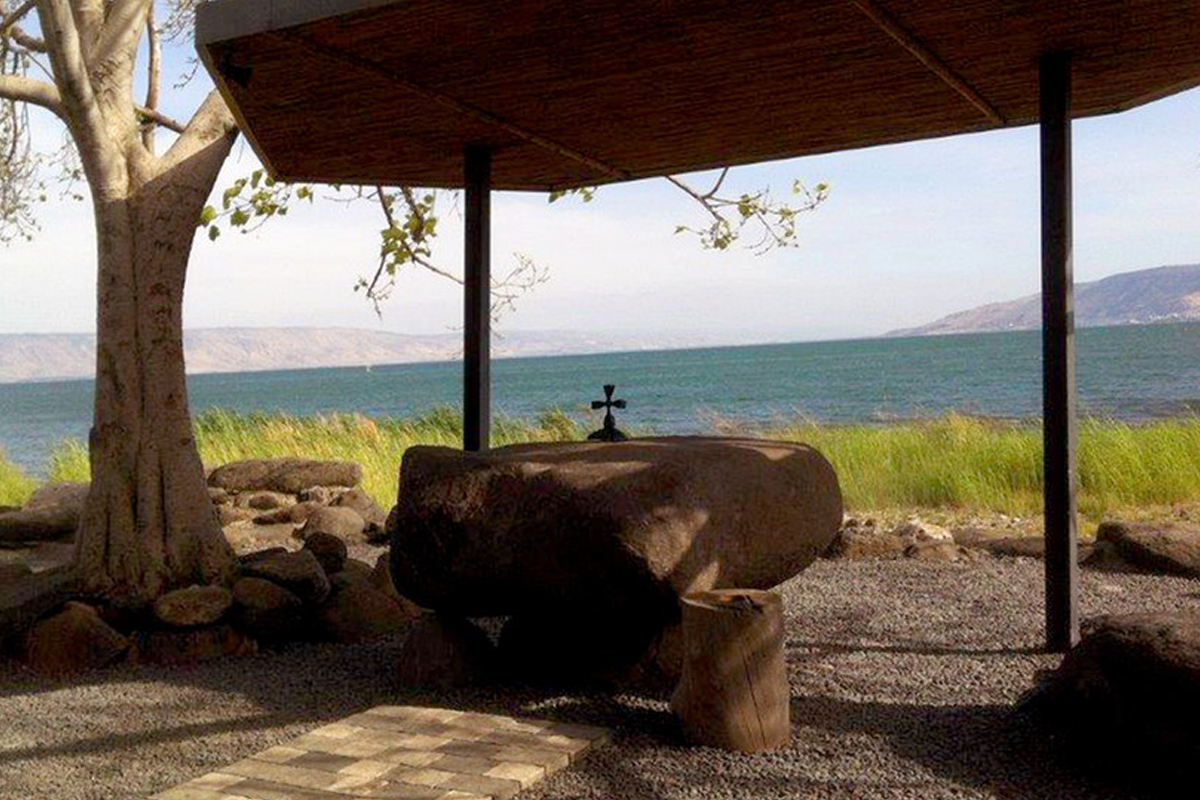 Ort zum stillen Gebet am See Genazareth