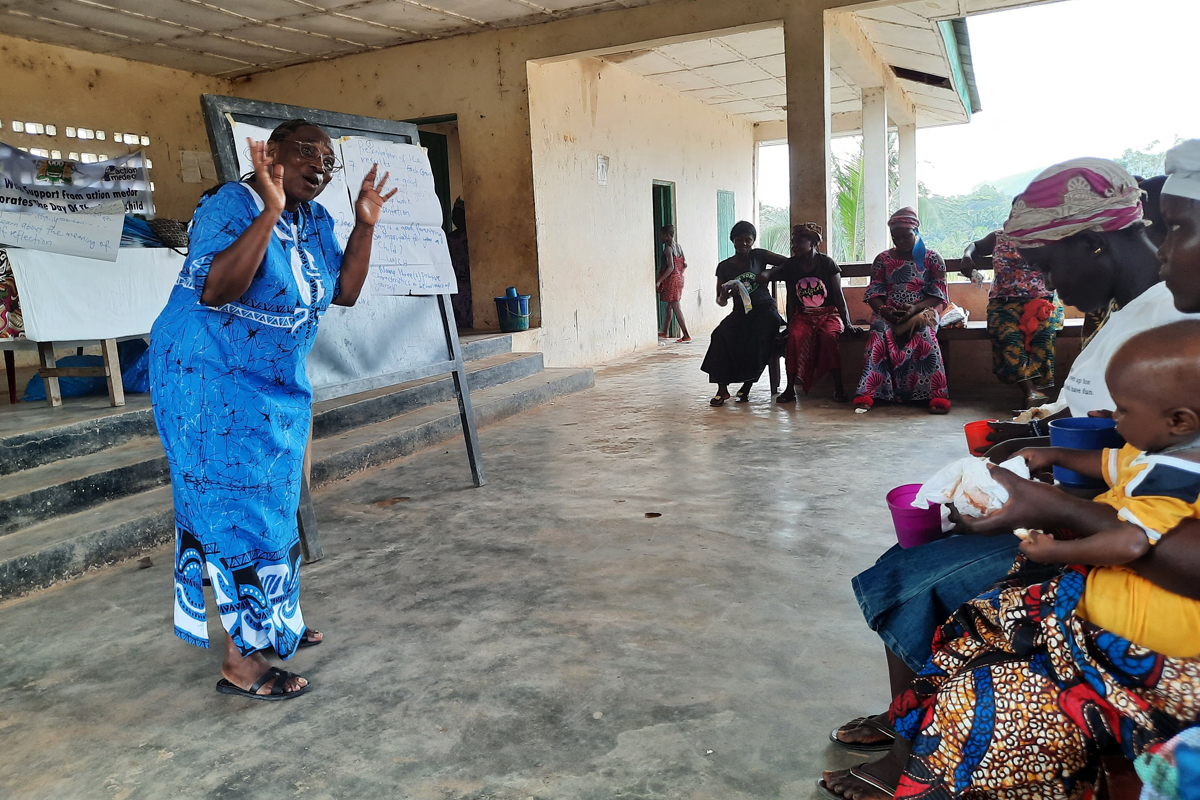 Hannah Yambasu, Frauenrechtsaktivistin und Direktorin von WAVES, engagiert sich seit Jahren gegen geschlechtsspezifische und sexualisierte Gewalt. 