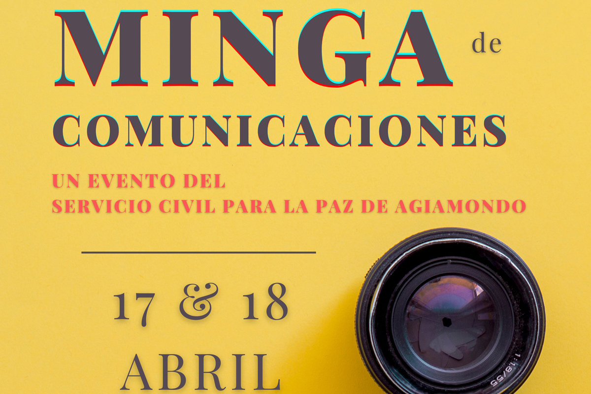 Mit diesem Poster wurde für den zweiten Austausch (spanisch: Minga de Comunicaciones) geworben.